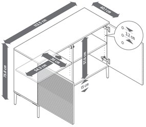 Komoda »REET« v lamelovom vzhľade