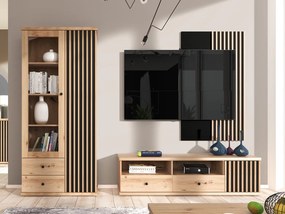 Nábytok do obývačky Sigeren III, Osvetlenie: osvetlenie LED, Farby:: dub artisan / dub artisan + čierna