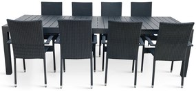 Záhradný jedálenský set Grande Pasto + 8x ratanová stolička Paris