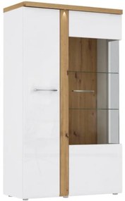 Vitrína Tuluza TUZV621B biela/artisan