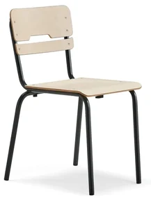 Školská stolička SCIENTIA, široké sedadlo, V 460 mm, antracit/breza