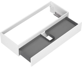 Mexen Rivel, kúpeľňová skrinka 120 cm, 1 zásuvka, drážkovaná, biela matná, 91A20-12023-1-BF01