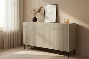 Komoda so zásuvkami Nicole 200 cm - kašmír / čierne nohy