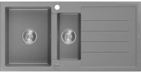 Mexen Andres - granitový drez 100,0x50,0cm, 1,5-komorový, šedá, 6515101510-71
