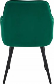 Otočné kreslo NANA -tmavozelený zamat / čierne nohy