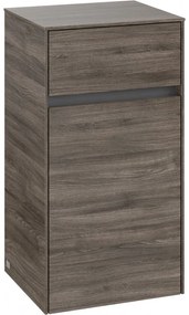 VILLEROY &amp; BOCH Collaro závesná bočná skrinka, 1 dvierka, 1 zásuvka, pánty vpravo, 404 x 349 x 749 mm, Stone Oak, C03201RK