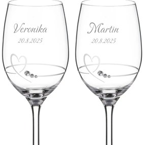 Dekorant Svadobné poháre na biele víno Petit Heart se Swarovski krystaly 240 ml 2KS