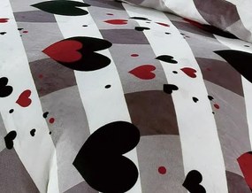 Jemné mikroplyš obliečky Homa DEBORAH HEARTS GREY 140x200 cm