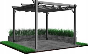 Garden Line SIVÁ ZÁHRADNÁ PERGOLA 3 X 3 M  2,95 x 2,95 x V2,3 m *5682
