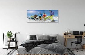 Obraz plexi Lyžiari zimné hory 120x60 cm