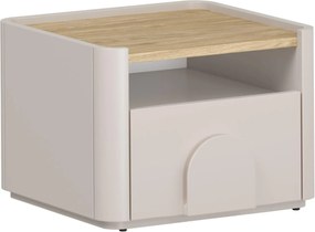 Nočný stolík Amilio 50 cm - kašmírová / dub olejovaný