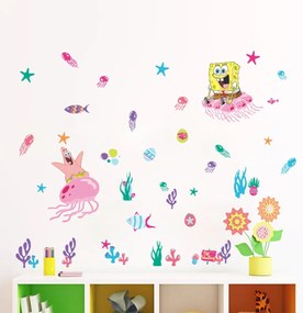 Veselá Stena Samolepka na stenu na stenu SpongeBob a hviezdica Patrick