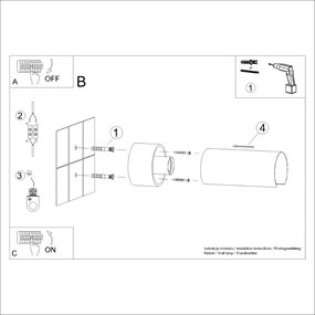 Nástenné svietidlo Flash, 1x biele kovové tienidlo