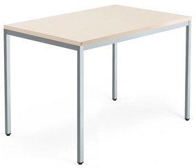 Kancelársky pracovný stôl QBUS, 1200x800 mm, breza/strieborná