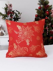 Lurexová Vianočná obliečka na vankúš Slávnostná červená - 40 × 40 cm