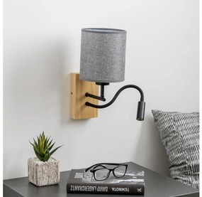 Brilagi - LED Nástenná lampa NUBILA WOOD 1xE27/25W/230V + LED/3W dub/šedá