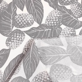 Biante Bavlnený záves Sandra SA-511 Sivé ananásy na bielom 150x200 cm