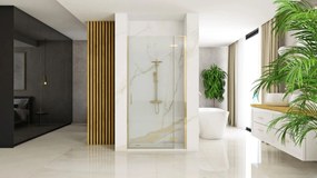 Rea Hugo, sprchové dvere 100x200 cm + bočný magnetický profil, zlatá matná, KPL-45202