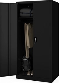Hospodárska skriňa uzamykateľná čierna DAWID D600 900 x 1850 x 600 mm