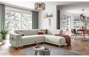 Béžová rozkladacia/s úložným priestorom rohová pohovka (pravý roh/do L) Classy Sophie – Miuform