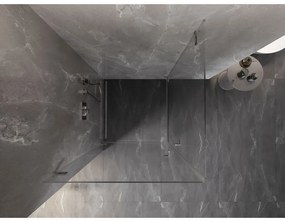 Mexen Lunar-B Duo výklopný sprchový kút 70 x 70 cm, číre sklo, brúsená oceľ, 832-070L-070P-97-00