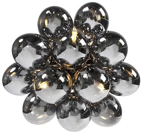 Inteligentné stropné svietidlo čierne s dymovým sklom 3-svetlá vrátane 3 WiFi G9 - Uvas