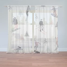 Sablio Záclony Lyžiari: 2ks 150x250cm