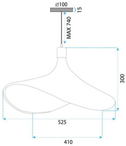 Toolight Boho, závesné svietidlo 1xE27 APP1577-5C, prírodná hnedá, OSW-03800