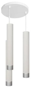 LED Luster na lanku TUBA 3xGU10/4,8W/230V biela/lesklý chróm