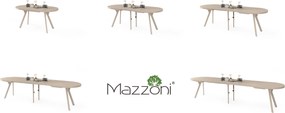 Mazzoni EXPANSO Kašmír / kašmírové nohy - OVÁLNY ROZKLADACÍ STÔL 160-360 cm PRE 16-18 OSÔB