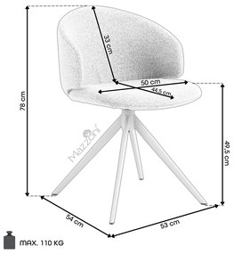 NELA Béžová (látka Basel 24)/čierne nohy – MODERNÁ OTOČNÁ ČALÚNENÁ STOLIČKA DO OBÝVAČKY/JEDÁLNE/KANCELÁRIE LOFT