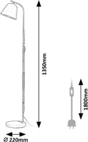 Rabalux 3096 - Stojacia lampa MALIA 1xE27/25W/230V