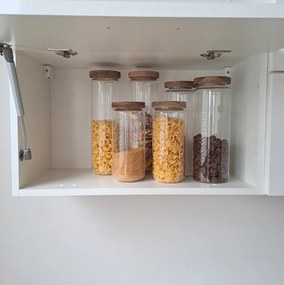 Orion Dóza na potraviny, sklenená, s akáciovým vekom BOROSIL, 0,97L