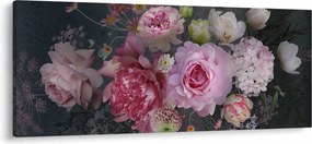 Obraz - Záhradné kvety (120x50 cm)