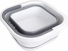 Skladacie silikónové kempingové vedierko s objemom 10 litrov s uchom VERK - šedé - šedý