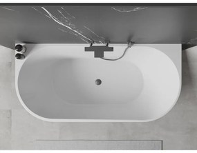 Mexen Oval, voľne stojaca nástenná vaňa 180 x 80 cm, biela, grafitový prepad, 52671808000-66