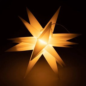 Vianočná dekorácia - hviezda s časovačom, 35 cm, biela