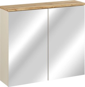 Comad Zrkadlová skrinka bez osvetlenia Bali Cashmere 80 kašmír/dub wotan