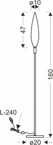 Stojacia lampa NORDIC 1xG9/5W/230V čierny chróm