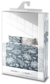 Povlečení z mikrovlákna SATYN 003 220x200 cm + 2x 70x80 cm modré/šedé