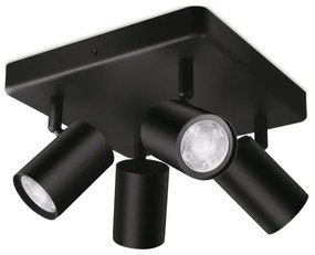 WiZ - LED RGBW Stmievateľné bodové svietidlo IMAGEO 4xGU10/4,9W/230V čierna Wi-Fi