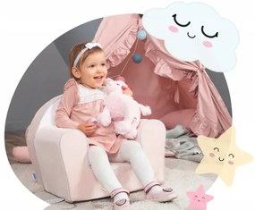 Penová detská sedačka – safari zvieratká, 51 × 33 × 42 cm