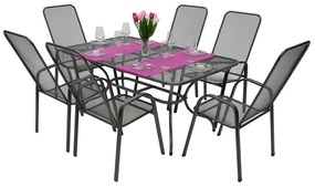 Deokork Záhradná kovová zostava SANDRA 1+6 stůl 160x95 cm (CT311)