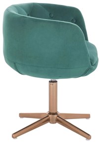 LuxuryForm DESIGN Kreslo MONTANA VELUR na zlatom kríži - zelené