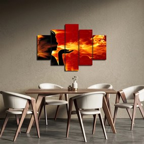 Obraz zeny s plameňmi (150x105 cm)