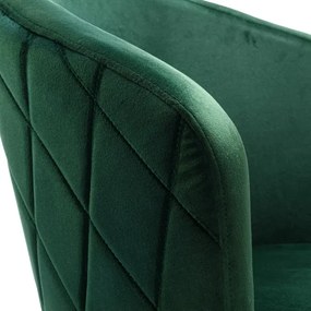 Jedálenská stolička HAMPTON zamatová, tmavozelená