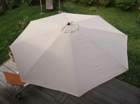 Slnečník Florida Ø 3,5m - polyester/drevo 7kg - krémová