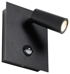 Vonkajšia nástenná lampa čierna vrátane LED IP54 senzor pohybu - Simon