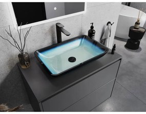 Mexen Megan, sklenené umývadlo na dosku 56 x 36 x 11 cm, modrá, 24135647