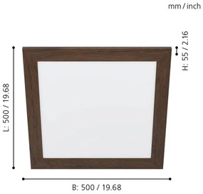Eglo 99474 - LED stropné svietidlo PIGLIONASSO LED/20W/230V 500x500 mm